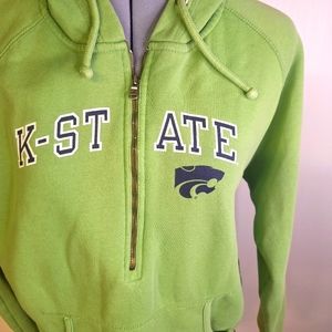 Victoria Secret Green K-State0 Jo Zipper Front Sweatshirt  Size Small/ Med